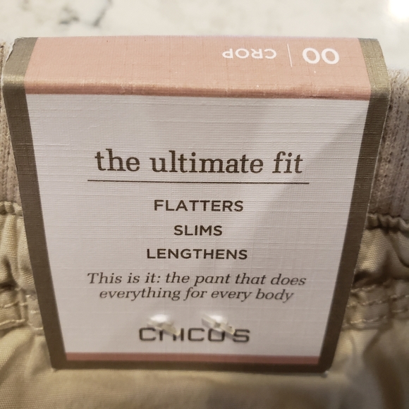 Chico's Amelia Crop Cargo Pant Putty Size XS NWT! CROP CARGO PANTS 29" Waist - Picture 10 of 15